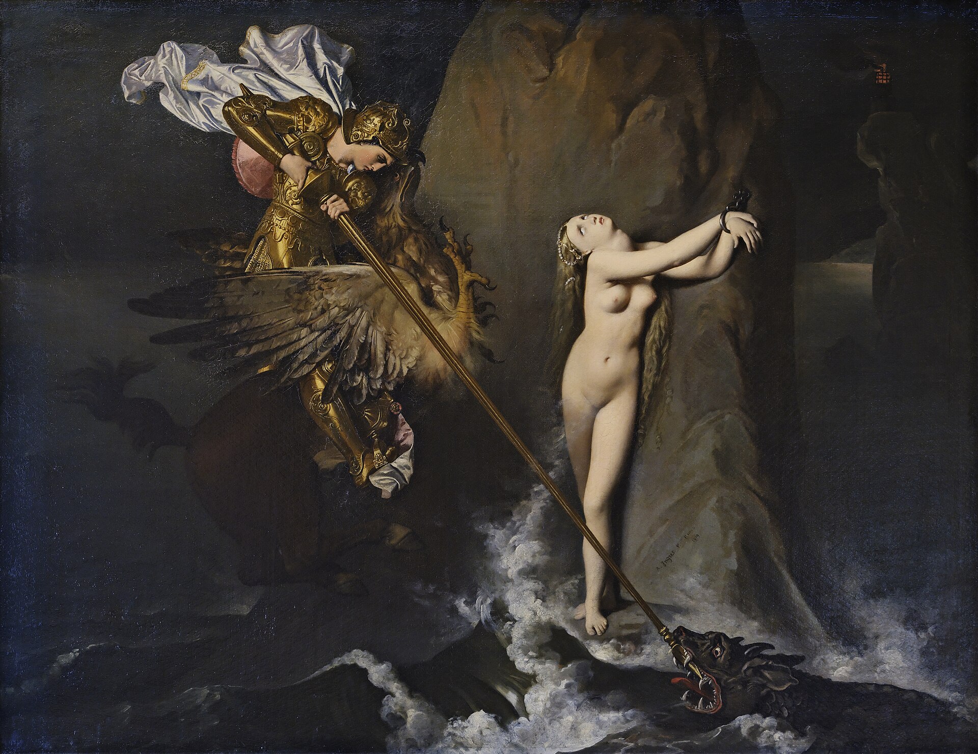 Imagem de referência de Angélica Acorrentada, descrito nos dados abertos como pintura de Jean-Auguste Dominique Ingres