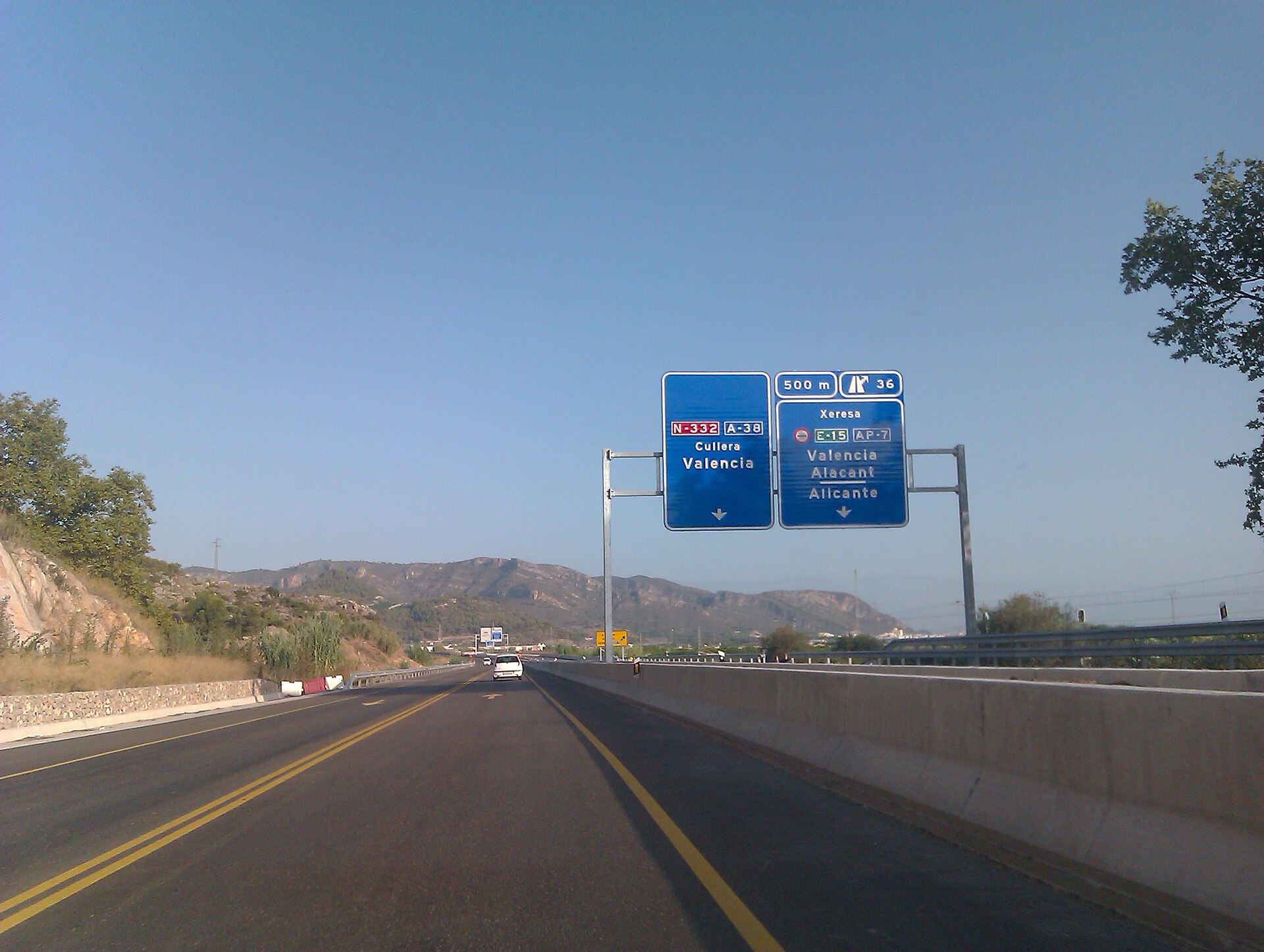 Imagem de referência de Via rápida A-38 (Espanha), descrito nos dados abertos como auto-estrada de Sollana a Gandía (Espanha)