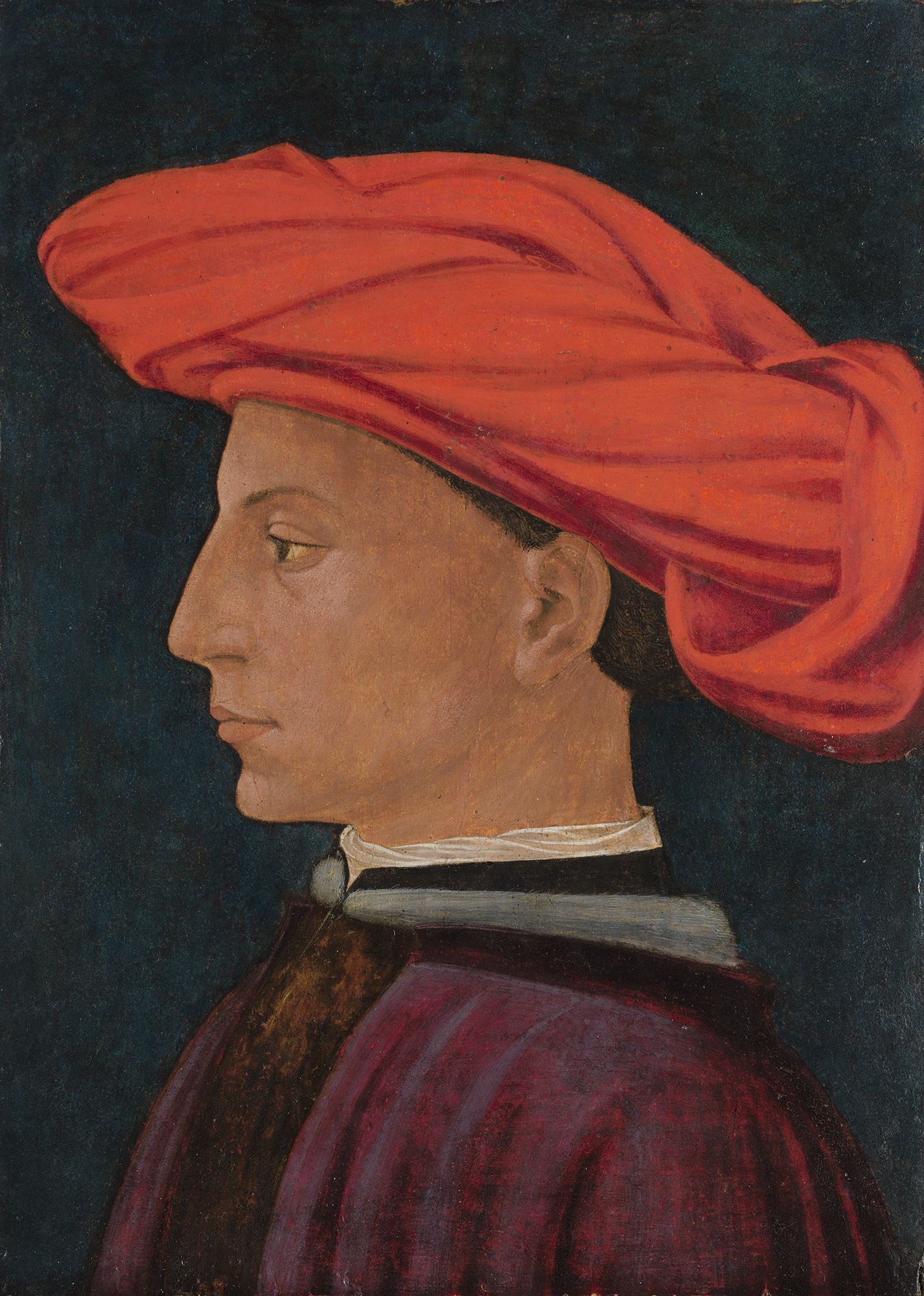 Imagem de referência de Retrato de um homem jovem, descrito nos dados abertos como pintura de Masaccio