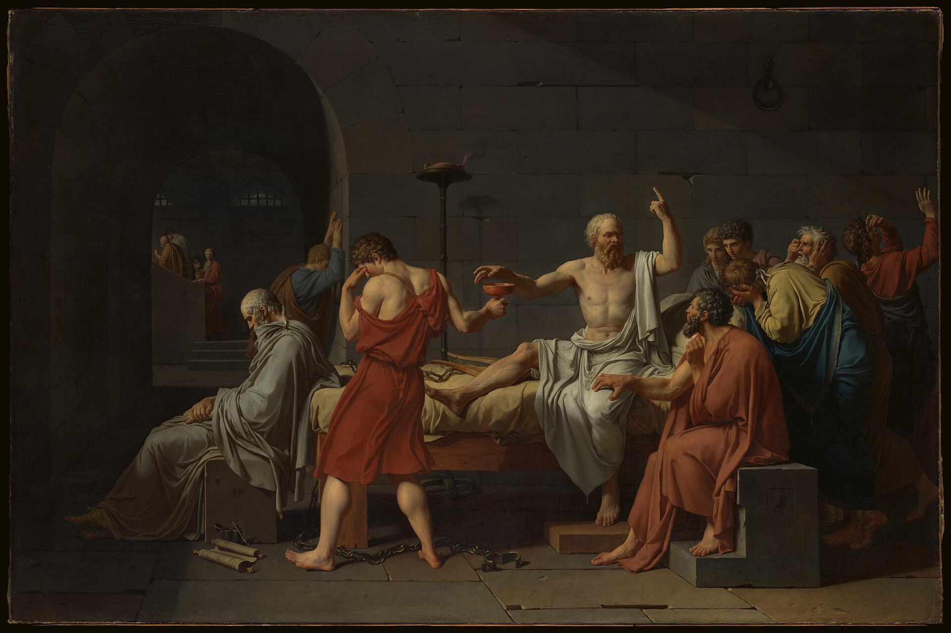 Imagem de referência de A Morte de Sócrates, descrito nos dados abertos como pintura de Jacques-Louis David