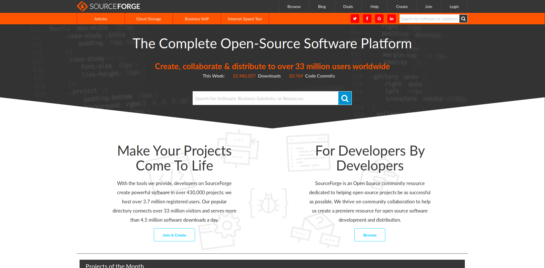 Imagem de referência relacionada a SourceForge, item descrito como repositório online de códigos-fonte