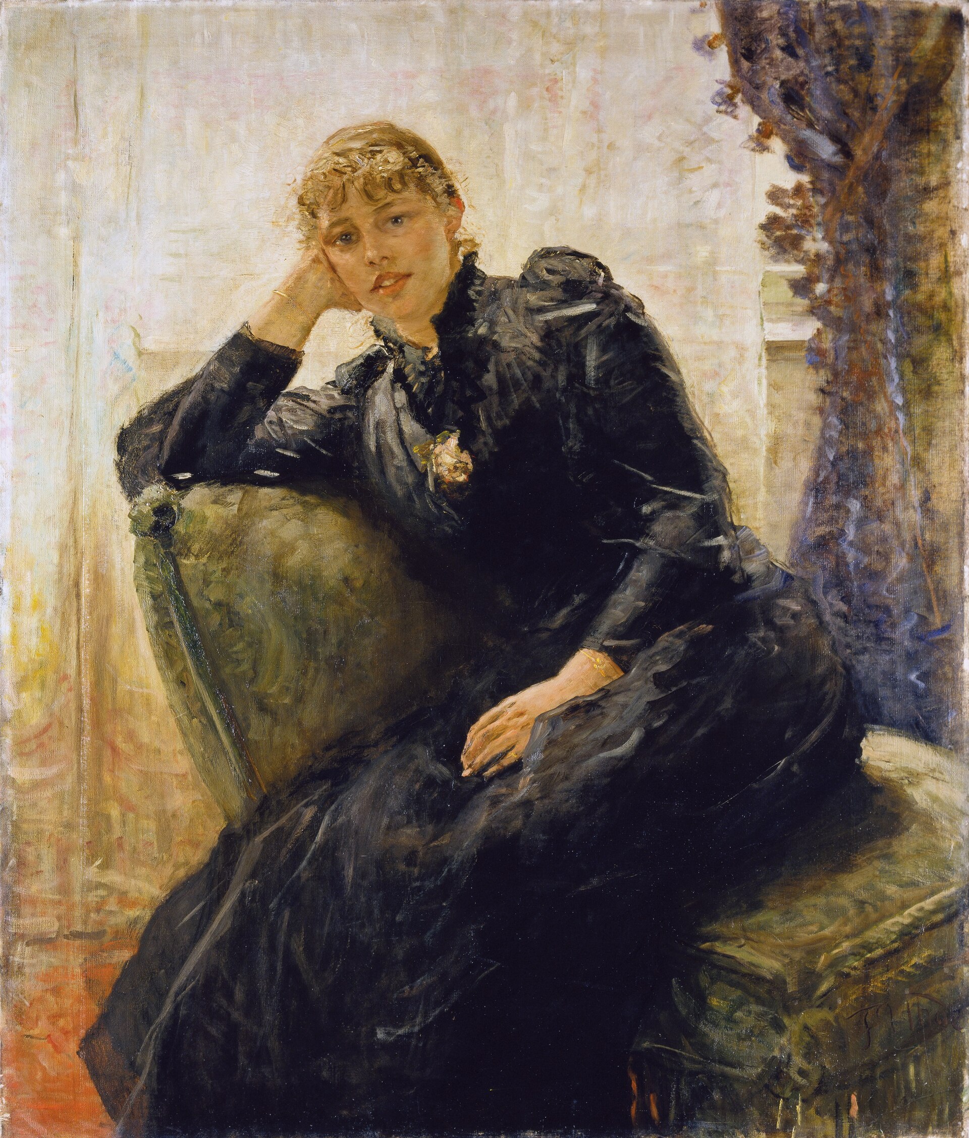 Imagem de referência de Retrato de uma senhora, descrito nos dados abertos como pintura de Fritz von Uhde