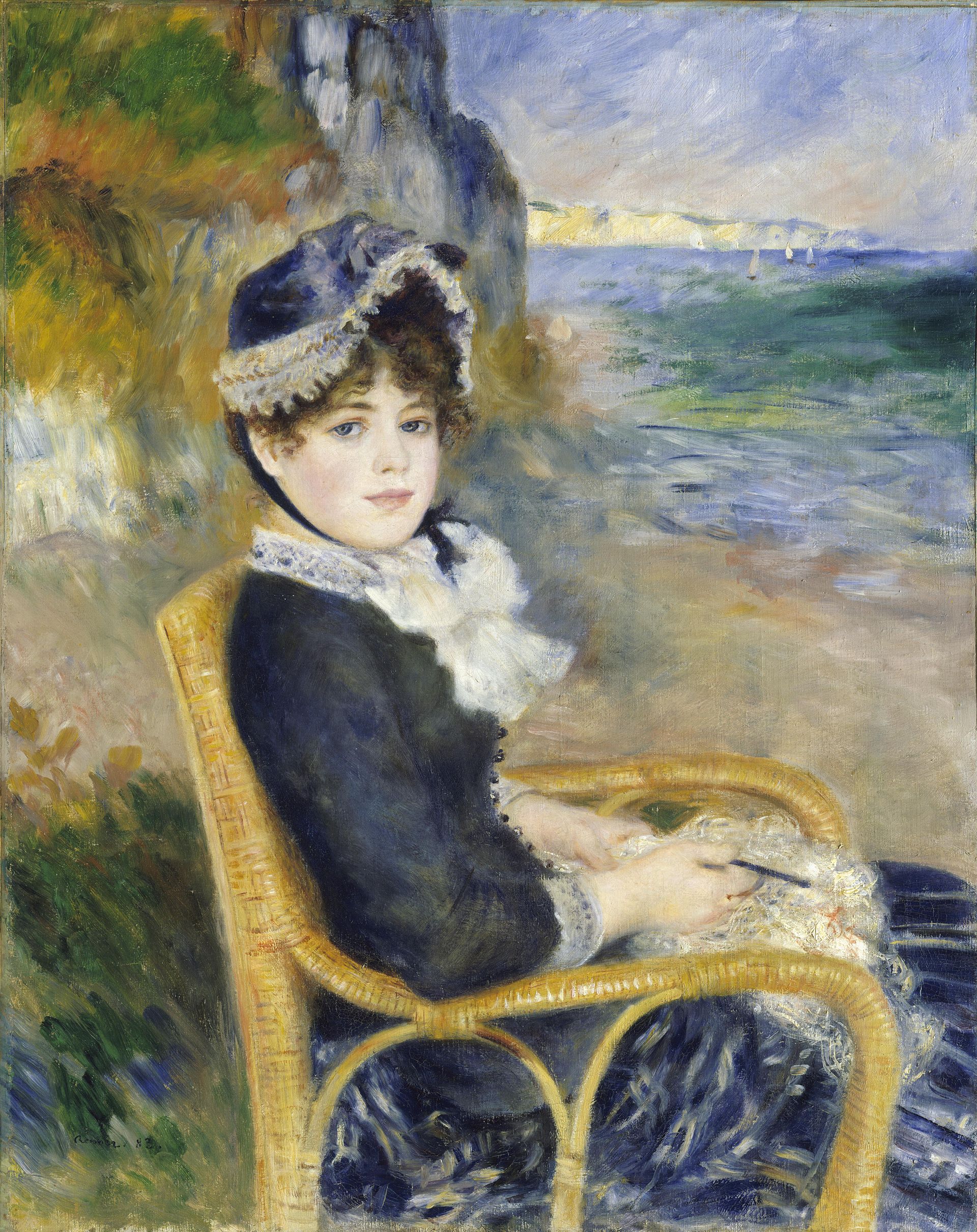 Imagem de referência de Mulher Sentada à Beira-mar, descrito nos dados abertos como pintura de Pierre-Auguste Renoir