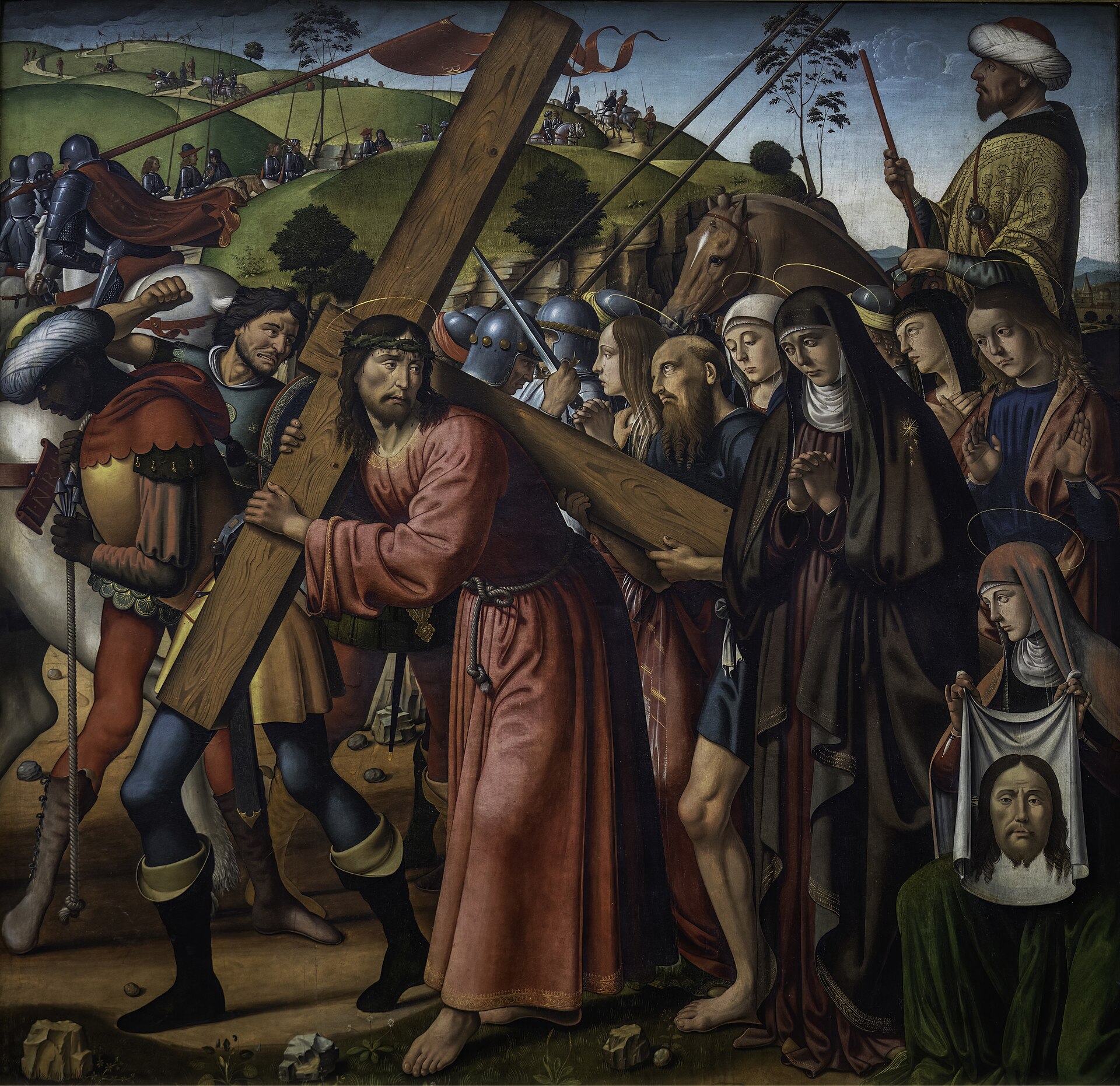 Imagem de referência de Jesus Carrega a Cruz, descrito nos dados abertos como pintura de Biagio d'Antonio