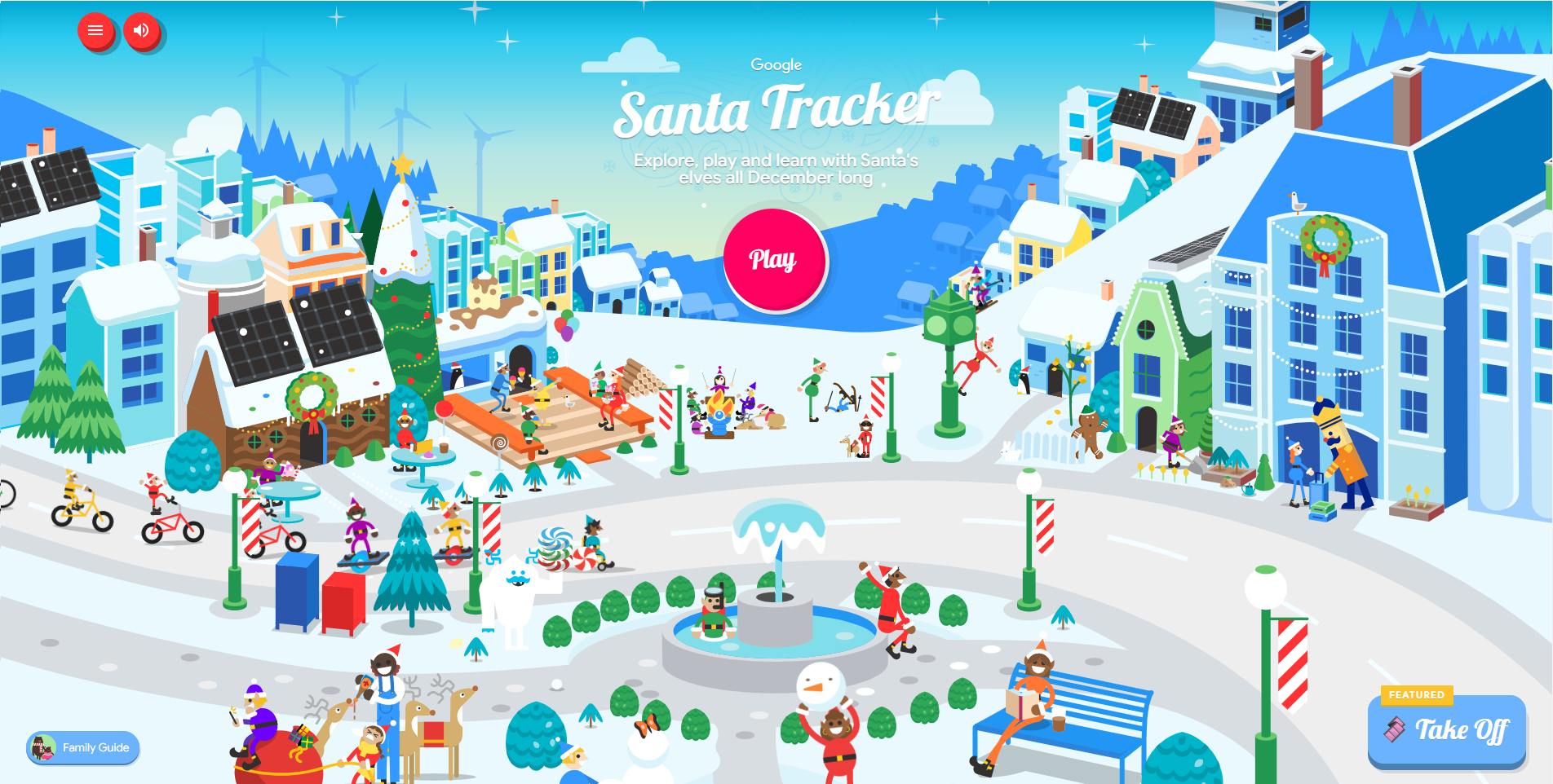 Imagem de referência relacionada a Google Santa Tracker, item descrito como website anual natalino do Google que simula o rastreamento do Papai Noel