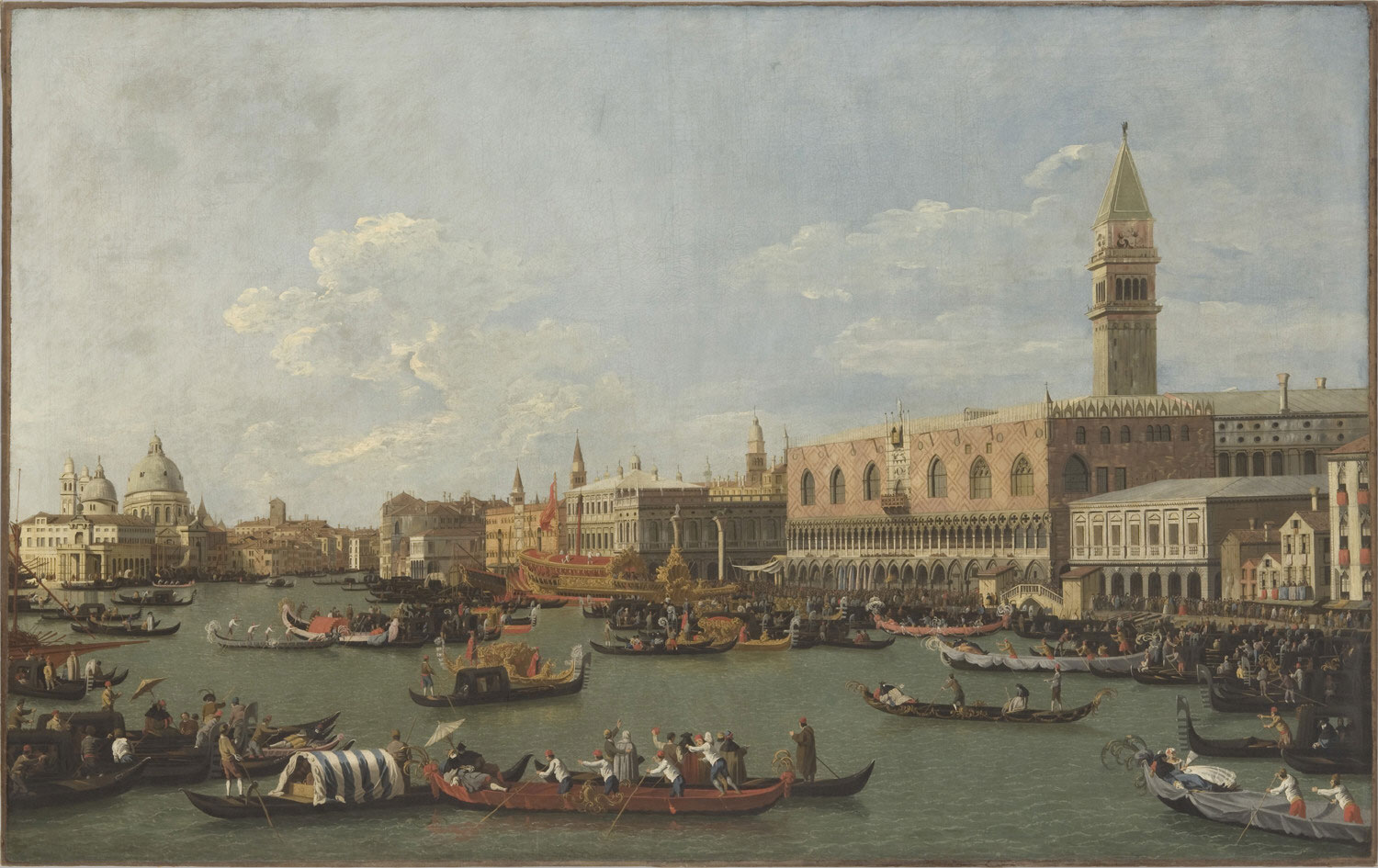 Imagem de referência de O Retorno do Bucentauro ao Molhe no Dia da Ascensão, descrito nos dados abertos como pintura de Giovanni Antonio Canaletto