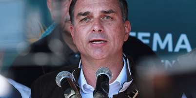 Candidato à Presidência Flávio Bolsonaro durante ato de campanha em Esteio, no Rio Grande do Sul 2 de setembro de 2026 REUTERS/Diego Vara Foto: Reuters