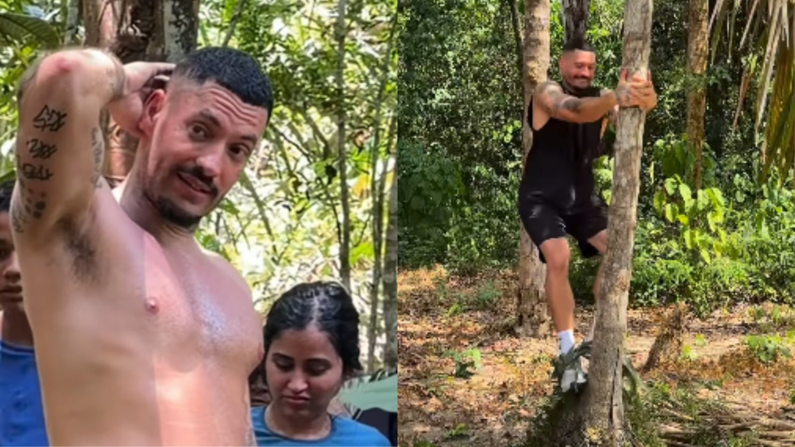 Filipe Ret viajou para a Amazônia e tentou até subir em árvore Reprodução/Instagram/@agathasa