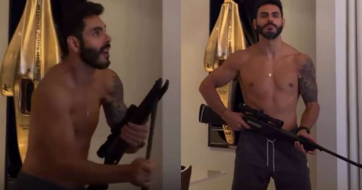 Rodolffo, da dupla com Israel, mata com tiro barata que estava dentro de casa: 'Não entra no meu quintal'