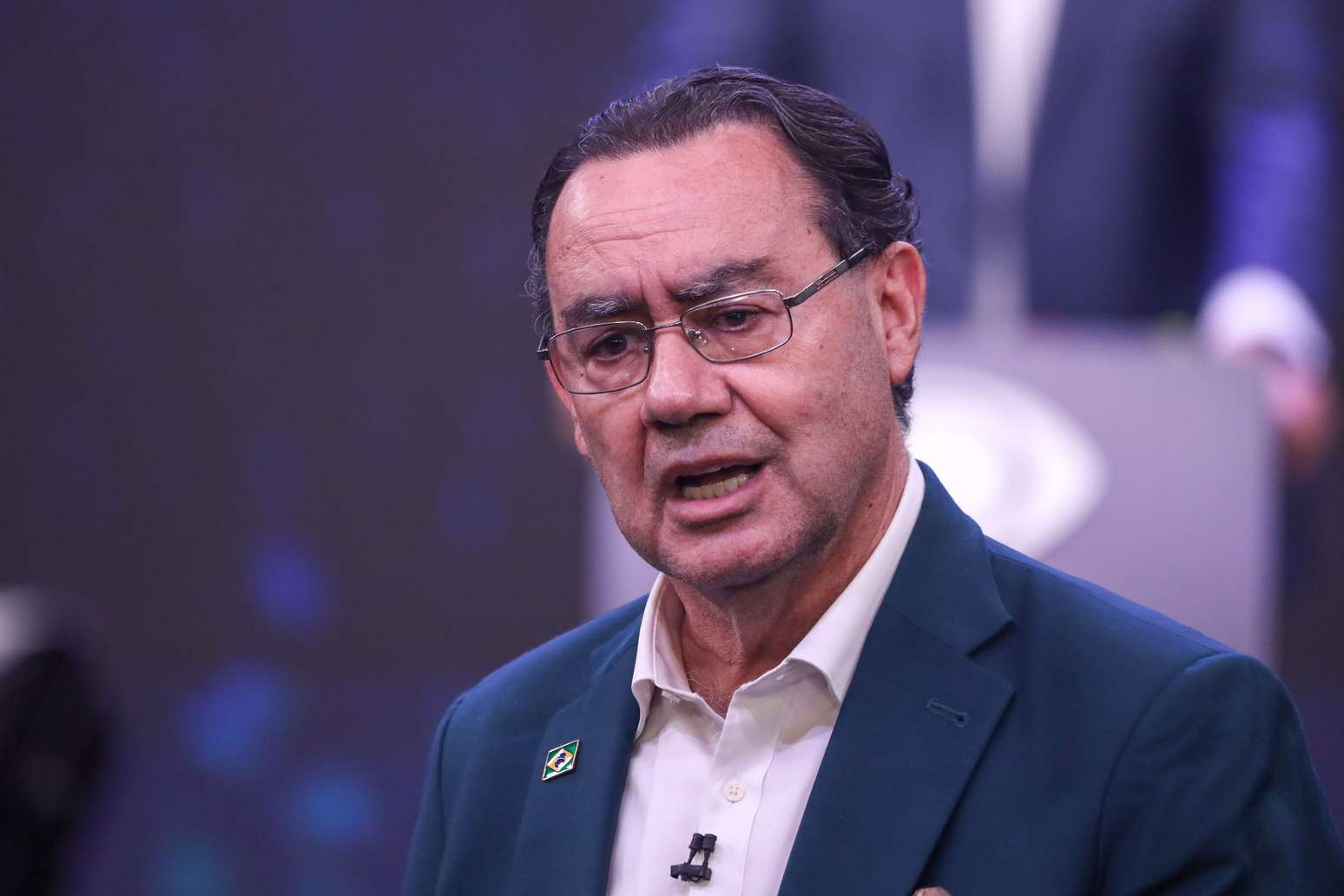 Augusto Cury, durante debate dos candidatos a presid&ecirc;ncia da rep&uacute;blica, realizado nos est&uacute;dios da Tv Band
