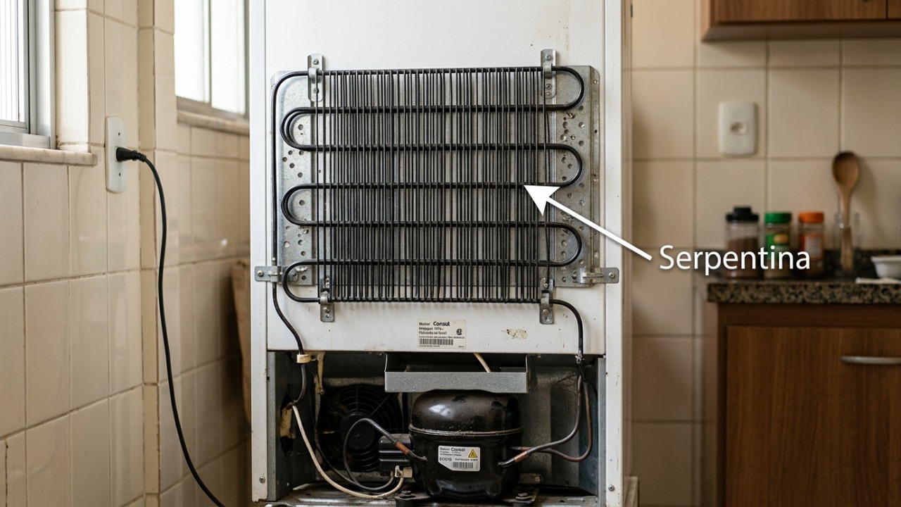 Técnico de geladeiras que faz reparos conta que 30% dos chamados por refrigerador que não gela estão ligados a serpentinas do condensador cobertas de poeira, sujeira que o próprio morador deixa acumular, e ensina como limpar sem danificar o aparelho