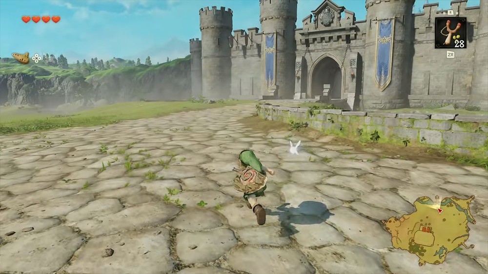 Nova função de corrida em The Legend of Zelda: Ocarina of Time Remake dispensa cambalhotas para andar mais rápido — Foto: Reprodução/Nintendo