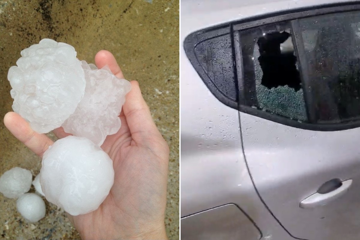 VÍDEO: granizo do tamanho de bola de golfe amassa carros e quebra vidros no interior de SP