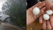Granizo do tamanho de bola de golfe, deslizamentos e aulas suspensas: fortes chuvas atingem cidades de SP