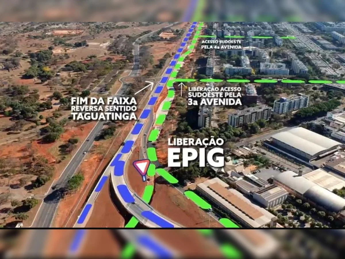 Faixa reversa da Epig será desativada neste domingo; veja mudanças
