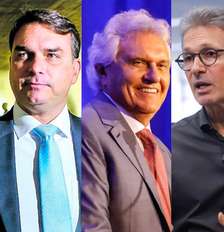 Lula (PT), Flávio Bolsonaro (PL), Ronaldo Caiado (PSD), Romeu Zema (Novo) e Renan Santos (Missão), pré-candidatos à Presidência da República Foto: Wilton Junior/Tiago Queiroz/Cauê Del Valle/Divulgação MBL/Taba Benedicto / Estadão