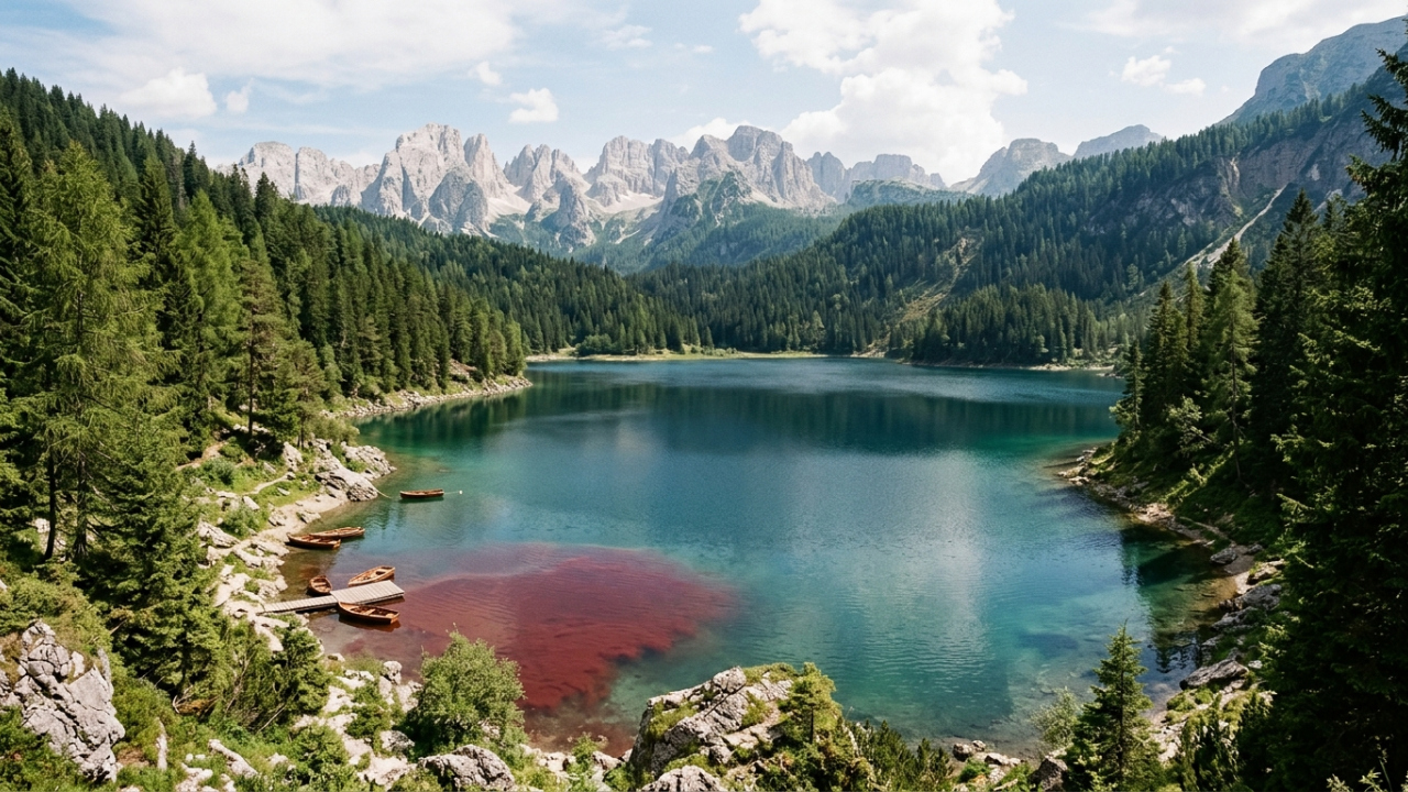 O lago que ficava vermelho todo verão por causa de uma alga e parou de mudar de cor depois de 1964