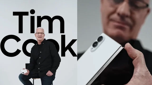 Samsung zoa Apple de novo e põe um “Tim Cook” para testar o Galaxy Z Fold 8