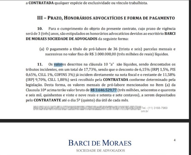 Íntegra do contrato entre Barci de Moraes e Vorcaro mostra um campo vasto de conflito de interesses