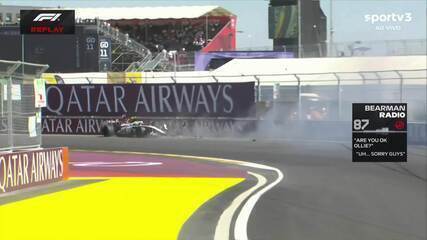 Oliver Bearman bate forte no final do treino livre do GP da Espanha de F1