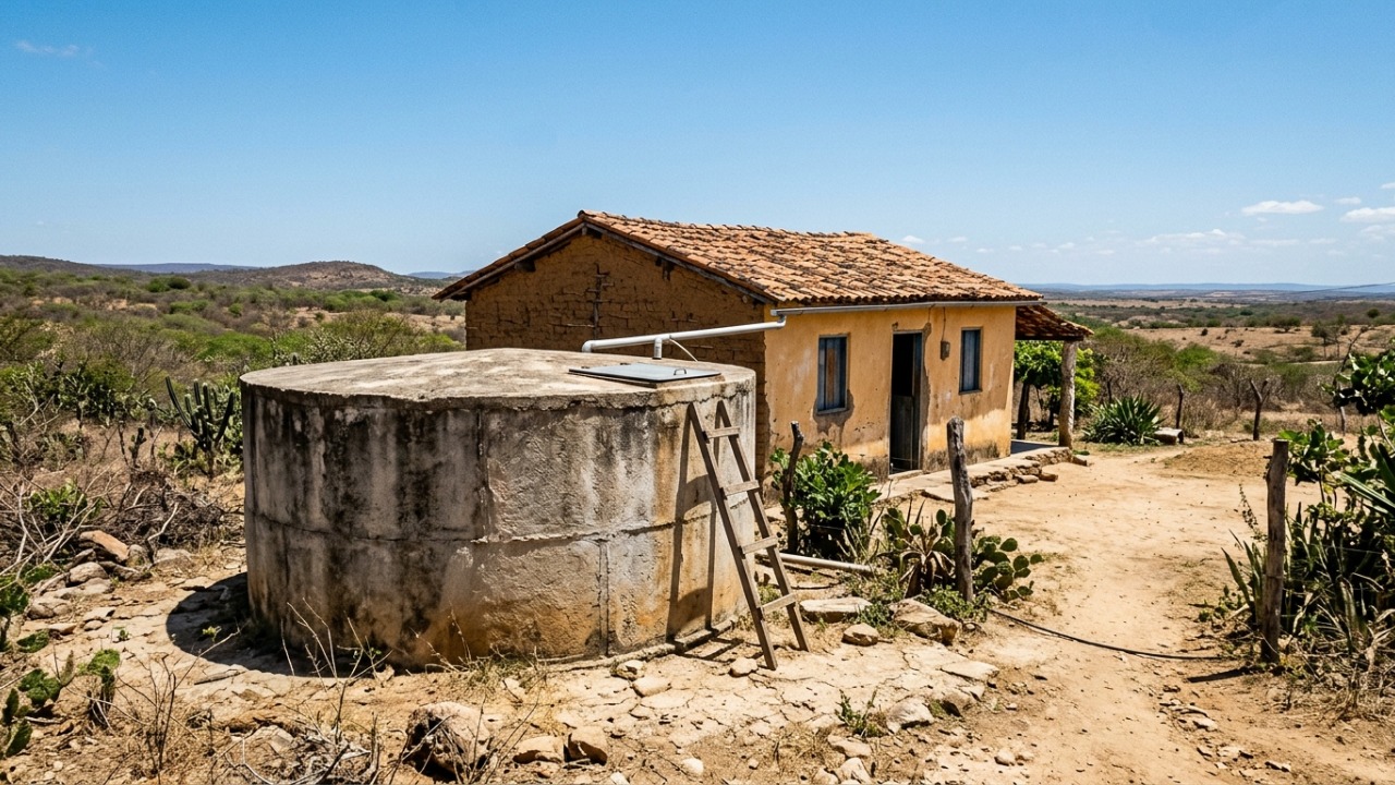 A cidade do sertão da Bahia onde toda casa tem cisterna obrigatória por lei municipal e o morador que não tem não consegue aprovar planta na prefeitura