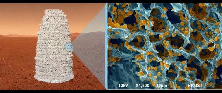 Levedura mutante e gelatina viram concreto biológico para construir em Marte