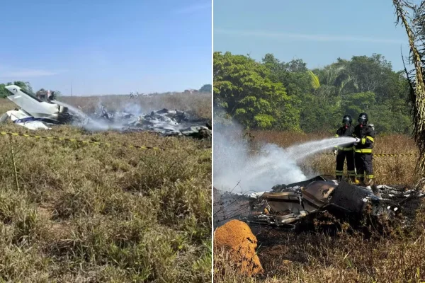 Polícia investiga queda de avião sem registro que matou três em MT