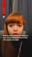 Mulher perde sapato plataforma rosa-choque durante Rock in Rio e faz apelo nas redes