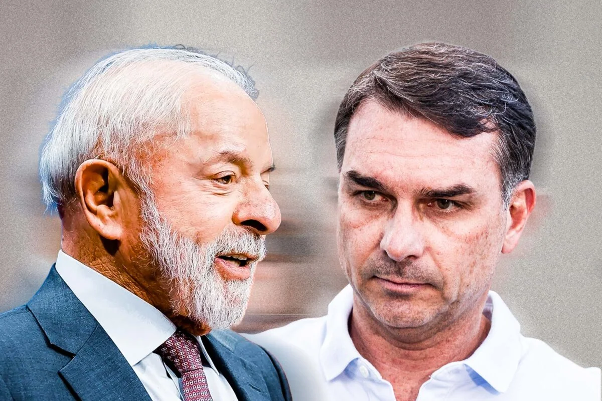 Lula e Flávio Bolsonaro, em montagem -- Metrópoles