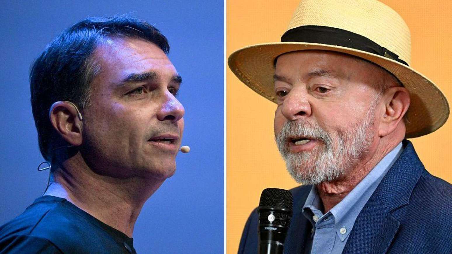 Fl&aacute;vio Bolsonaro e Lula