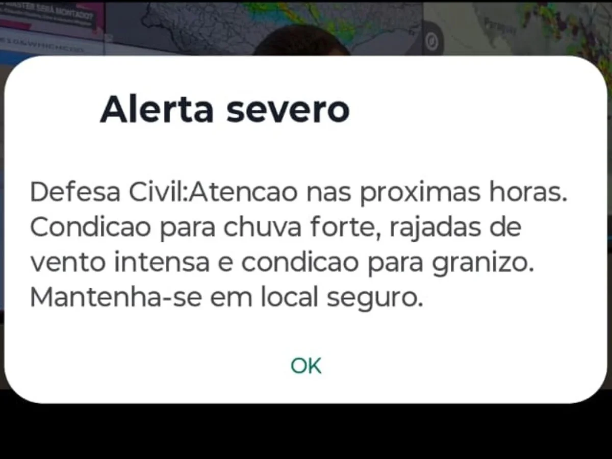 Rajadas e granizo: Defesa Civil emite alerta severo no litoral norte de SP