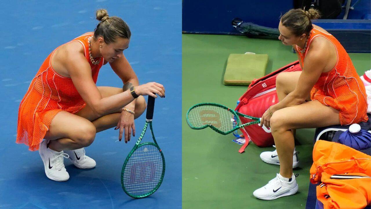 Devastada, Aryna Sabalenka quebra raquete e joga a bola na multidão após derrota no US Open para Elena Rybakina